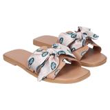 Women's Cuce New York Jets Tan Bow Sandals