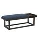 Latitude Run® Bench w/ Removable Tray Solid + Manufactured Wood/Polyester/Wood/Upholstered in Gray/Brown | 18 H x 52.25 W x 17.75 D in | Wayfair