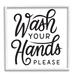 Stupell Industries Wash Hands Please Bathroom Typography Text Sign by Jalynn Heerdt - Graphic Art Wood in Brown | 24 H x 24 W x 1.5 D in | Wayfair