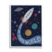 Stupell Industries Out Of This World Text Flying Rocket Ship Galaxy by Nina Seven - Graphic Art Wood in Brown | 20 H x 16 W x 1.5 D in | Wayfair