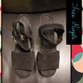 Free People Shoes | Free People Suede/ Leather Sandals | Color: Black | Size: 8.5/39