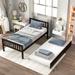 Harriet Bee Zakariyah Twin Platform Bed w/ Trundle Wood in Brown | 33.5 H x 41.75 W x 79.5 D in | Wayfair FD631EFB46F64DD2B0EB5C6A1F1D0F88