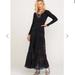 Free People Dresses | Free People Earth Angel Long Sleeve Maxi Dress Black Size Xs | Color: Black | Size: Xs