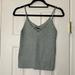 American Eagle Outfitters Tops | Aeo Blue/Grey Ribbed Knit Sweater Criss-Cross Tank | Color: Blue/Gray | Size: M