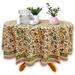 Bungalow Rose Block Print Floral Cotton Round Tablecloth Cotton in Green/Yellow | 72 W x 72 D in | Wayfair 6F52FFDEE4FE43BB944999D08DA5C54D