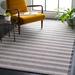 Black/White 144 x 108 x 0.24 in Indoor Area Rug - Gracie Oaks Leiner Striped Power Loom Area Rug in Ivory/Black | 144 H x 108 W x 0.24 D in | Wayfair