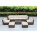 Latitude Run® 8 - Person Wicker Seating Group w/ Cushions - No Assembly Synthetic Wicker/All - Weather Wicker/Wicker/Rattan in Black/Brown | Outdoor Furniture | Wayfair