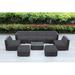 Latitude Run® 8 - Person Wicker Seating Group w/ Cushions - No Assembly Synthetic Wicker/All - Weather Wicker/Wicker/Rattan in Black/Brown | Outdoor Furniture | Wayfair