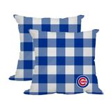 Chicago Cubs 2-Pack Buffalo Check Plaid Outdoor Pillow Set