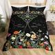 Green Butterfly Duvet Cover Super King Size Boys Girls Starry Sky Galaxy Bedding Set Universe Star Constellation Comforter Cover Exotic Tribe Plant Bed Set Rustic Aesthetic Animal Bedroom Decor