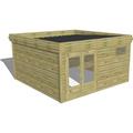 Abri de jardin bois • Pin autoclave 27mm • 18m2/4,2x4,2m • Livraison comprise • Couverture bac acier