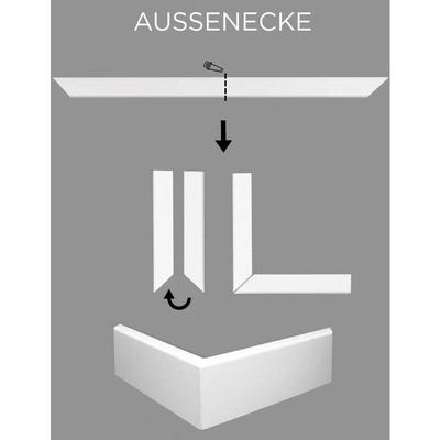 Innenecken für Sockelleiste Berliner Profil 16 x 80 mm mdf foliert Weiß Hamburger Fußleiste