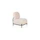 Fauteuil lounge en tissu bouclette blanc ivoire