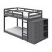 ACME Gaston Twin/Twin Bunk Bed with Cabinet in Gray