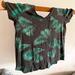 Torrid Tops | Adorable Fern Leaf Tropical Torrid V Neck T-Shirt Size Xl Or 0 | Color: Gray/Green | Size: 14