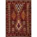 Burgundy Geometric Tribal Moroccan Area Rug Hand-knotted Wool Carpet - 5'0" x 6'9"