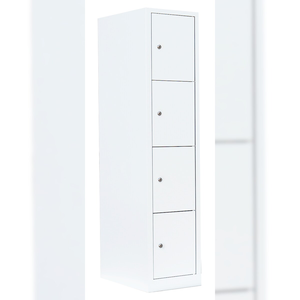 Lüllmann® Schließfachschrank, 1 Abteil, 4 Fächer, 1800 x 415 x 500 mm, signalweiß Image