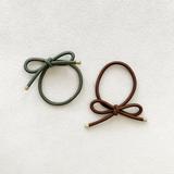 Anthropologie Accessories | Anthropologie Bow Hair Ties | Color: Brown/Green | Size: Os