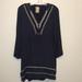 Anthropologie Tops | Anthropologie Dolan Embroidered Grand Bazaar Top Blouse Navy Gold Medium M | Color: Blue/Gold | Size: M