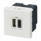 Legrand - Doppia presa con usb c e a Mosaic, bianco