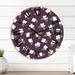 Designart 'Purple Modern Floral Leaves I' Traditional wall clock