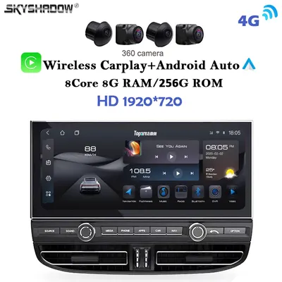 Carplay Auto 8G+256G Android 14.0 IPS LTE 1920*720 Car DVD Player GPS Map WIFI Bluetooth RDS Radio For Porsche Cayenne 2010-2017