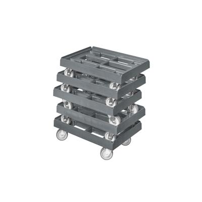 5 Stück Transportroller für Kisten 60 x 40 cm mit 4 Lenkrollen in grau Image