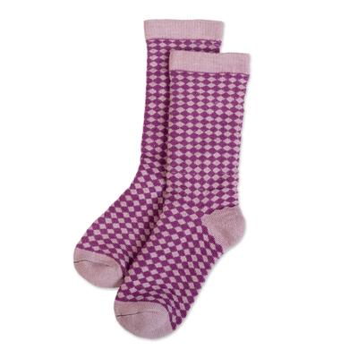 Keep it Modern,'Dusty Lilac Alpaca Blend Socks Crafted in Peru'