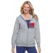 Plus Size Women's Peanuts Women's Zip Up Fleece Hoodie Snoopy on House by Peanuts in Heather Grey Snoopy (Size 2X)