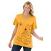 Plus Size Women's Disney Women's Short Sleeve V-Neck Tee Gold Winnie the Pooh Honey Pot by Disney in Bright Gold Winnie Bee (Size M)