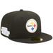 Men's New Era Black Pittsburgh Steelers Super Bowl XL Pink Pop Sweat 59FIFTY Fitted Hat