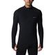 Columbia Herren Langärmeliges Funktionsunterhemd mit halbem Reißverschluss, Midweight Stretch, Black