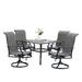 Lark Manor™ Argyri 4-person Patio Dining Set w/ Swivel Chairs Plastic/Metal in Black | 37 W x 37 D in | Wayfair 2EC261CCD07A40C3A1C762509290F23B