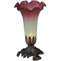 "8""H Seafoam/Cranberry Pond Lily Accent Lamp - Meyda Lighting 185087"