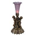 "12""High Lavender Cherub Pond Lily Mini Lamp - Meyda Lighting 11642"