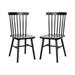 Flash Furniture Callum Windsor Style Commercial Solid Wood Spindle Back Dining Chairs Wood in Black | 34.75 H x 16.75 W x 17.75 D in | Wayfair