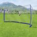 Himimi Portable Soccer Goal Net Training Set Metal/Fabric in Blue/White | 72 H x 144 W x 38.4 D in | Wayfair US01+WWMA005432_BL