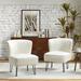 Side Chair - Trent Austin Design® Ousley 26" W Faux Leather Tufted Side Chair w/ Metal Base Faux Leather in White | 31 H x 26 W x 30 D in | Wayfair