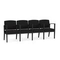 Lesro Amherst Steel Waiting Reception 4 Seat Tandem Seating Metal Frame Metal | 32.5 H x 86 W x 23 D in | Wayfair AS4103.SBK-01OHBK