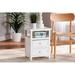 Lark Manor™ Armelinda 21.3" Tall 2 - Drawer Nightstand in White Wood in Brown/White | 21.3 H x 15.7 W x 11.8 D in | Wayfair