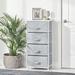 mDesign Tall Dresser Storage Tower Stand w/ 4 Fabric Drawers in Gray/White | 37 H x 17.7 W x 12 D in | Wayfair 6573MDCO