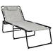 Arlmont & Co. Folding Lounge Chaise Chair 4 Position Patio Recliner W/pillow Sunbathe Chair Metal in Gray/Black | 16 H x 27.5 W x 74.5 D in | Wayfair