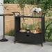 Red Barrel Studio® Outdoor Bar Cart 2-Tier Serving Cart Rolling Utility Cart PE Rattan in Black/Brown | 38.2 H x 39.4 W x 17.7 D in | Wayfair