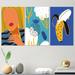 Corrigan Studio® Minimalistic Pop Art Graphics I - Mid-Century Modern Art Set Of 3 Pieces Canvas in White | 20 H x 36 W x 1 D in | Wayfair