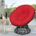 Dakota Fields Ahouh 360° Swivel Recliner Patio Chair w/ Cushions Wicker/Rattan in Red | 36 H x 38 W x 30 D in | Wayfair