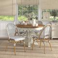 Beachcrest Home™ Avina Patio Dining Side Chair Wicker/Rattan in Gray/White | 34.75 H x 18 W x 23 D in | Wayfair B6031DA67C35442B8A56B674A731C7C1