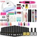 Kit de manucure professionnel avec vernis à ongles gel lampe UV 120W/54W et perceuse à ongles pour