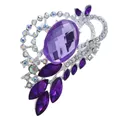 DIEZI-Broche Bouquet pour Femme Bijoux de Mariage Coréen Violet Rouge Paon Animal Strass