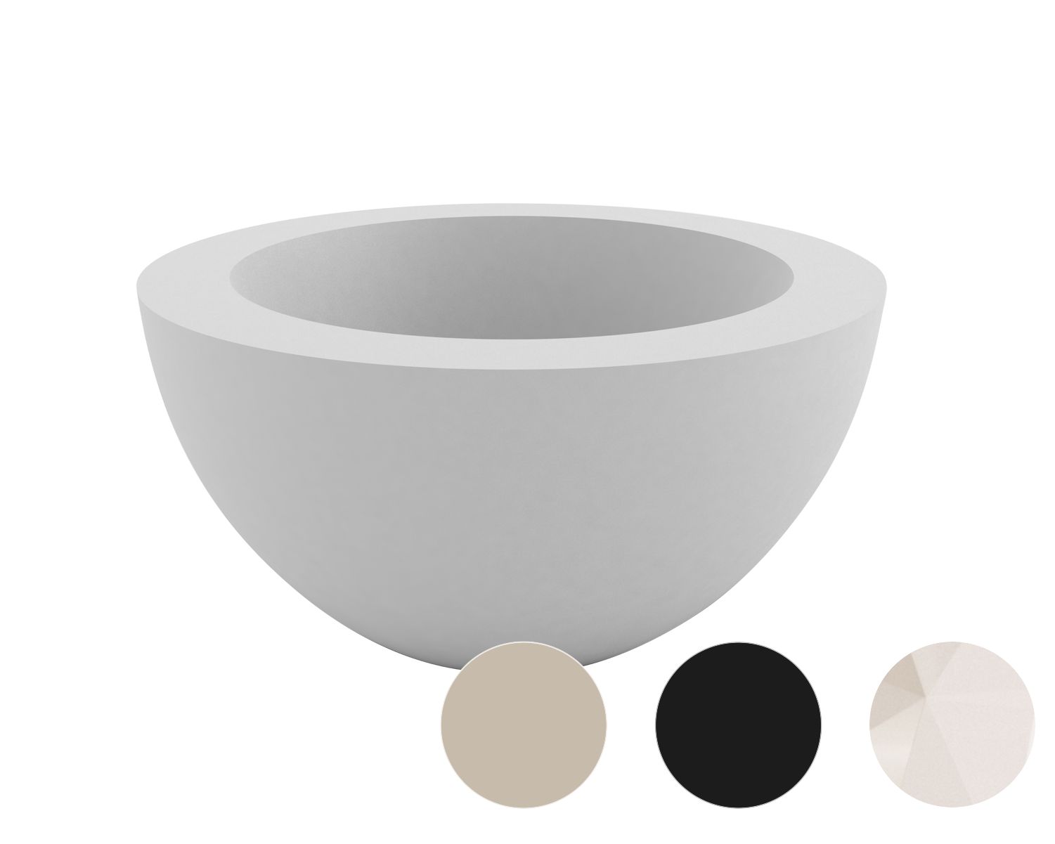 Vondom »SFERA« Outdoor Pflanzengefäß 80x40 cm / White / Lackiert Hochglanz Image