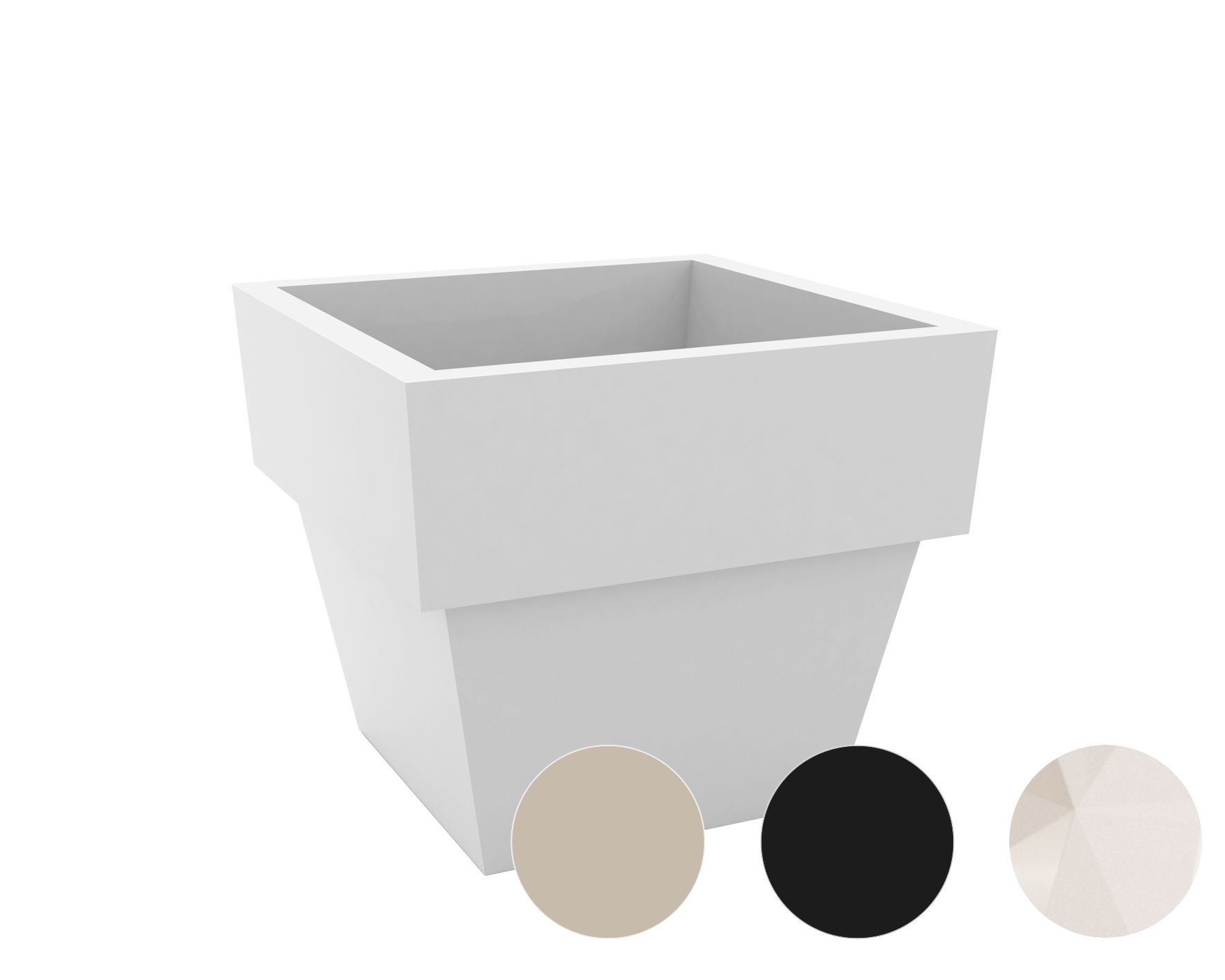 Vondom »VASO» Cuadrado Outdoor Pflanzengefäß 60x60 cm / Black / Lackiert Hochglanz Image